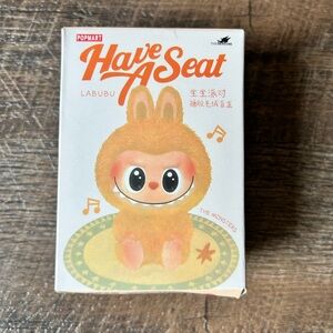 Unopened POPMART Labubu "Have A Seat" Orange Plush Figure Box